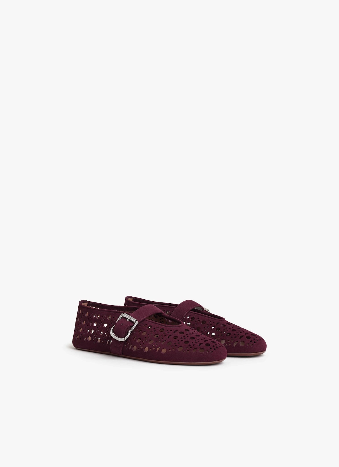BALLET FLATS IN VIENNE SUEDE ALAÏA GARNET RED BALLET FLATS IN VIENNE SUEDE